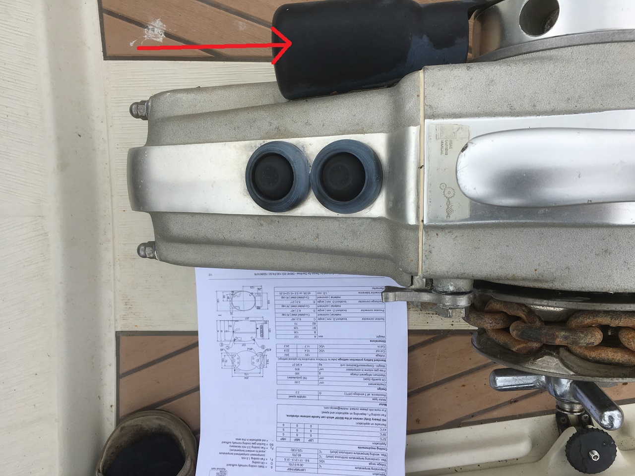 Windlass repair and new chain counter